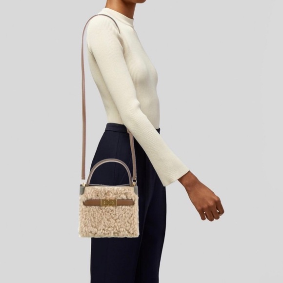 Tory Burch Lee Radziwill PetTory Burch Lee Radziwill Petite Double Bag Shearling - Picture 4 of 12